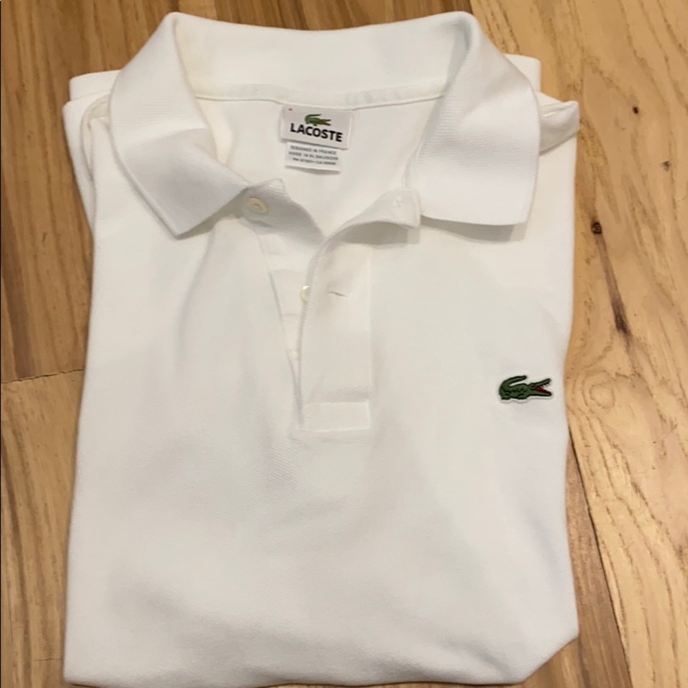 Lacoste mens white polo